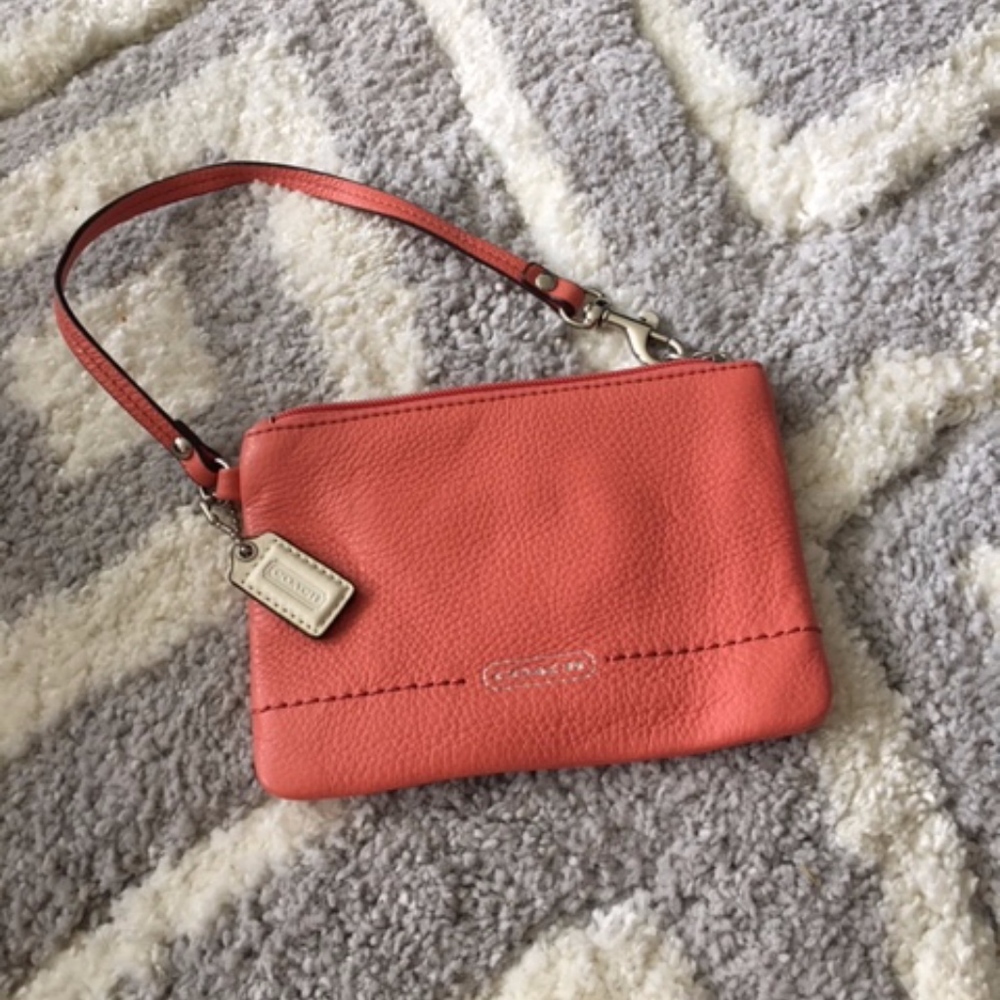 authentic coach wristlet coral